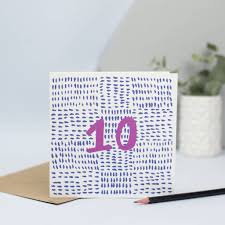 10th birthday card card for 10 year