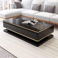 Black Rectangular Modern Coffee Table