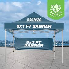 size banner for 10x10 tent