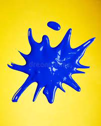 Paint Splash Blue Paint Yellow Background