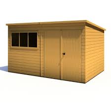12x8 Shire Ranger Pent Shed With Double