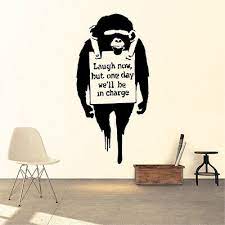 Banksy Laugh Now Chimp Wall Decal