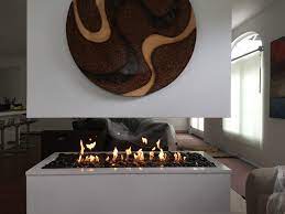4 Sided Floating Fireplace Modern