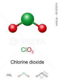 chlorine dioxide ball and stick model