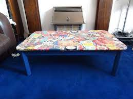 retro decoupage up cycled coffee table