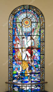 modern stained glass stock photo by
