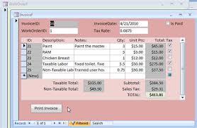 Free Microsoft Access Work Order Database Template Access Invoice