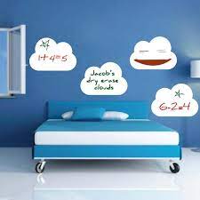 Four Dry Erase Cloud Wall Decals