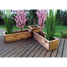 Annual plants in the plastic flower box. Patio Plants Large Delux Square Wooden Planter Trough Decking Garden Box Flower Plant Herbs Garden Patio Breadcrumbs Ie