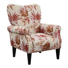 Upgrade your living room style with our modern accent and armchairs. Wallace Bay Kelley Floral Accent Chair With Button Tufting In Red U510388