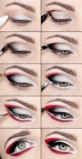 red white and black eye makeup musely
