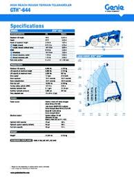 Telehandlers Forklifts Lift Trucks Specifications