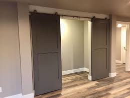 Painted Gray Barn Doors To Close Off