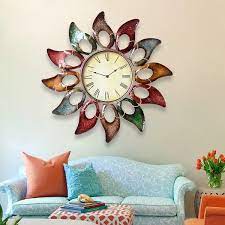 Multi Colored Sunflower Wall Clock Homary