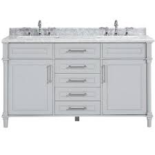 47 49 in vanities with tops bathroom vanities the home depot. Home Decorators Collection Aberdeen 60 In W X 22 In D Double Bath Vanity In Dove Grey With Carrara Marble Top With White Sinks Aberdeen 60 The Home Depot