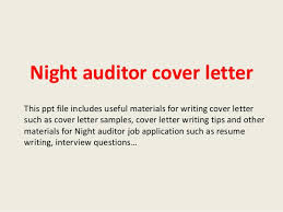 Night Auditor Cover Letter