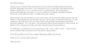 Cover Letter Research Analyst Sample Cover Letter Sample Laboratory