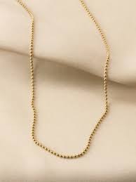 1 5mm 14k solid gold ball chain necklace with lobster lock