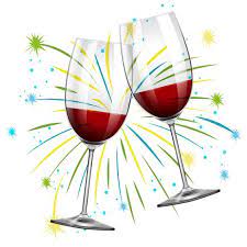 Wine Glass Cheers Vector Art Icons