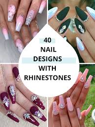 41 nail designs with rhinestones diy tips