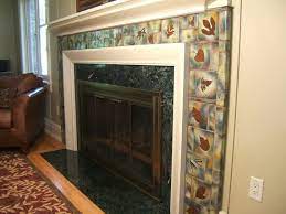 Fireplace Tile With Leaf Tiles Custom