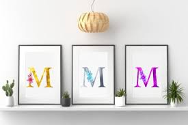 Metallic Fl Monogram M Letter