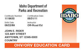 official idaho ohv orv safety course