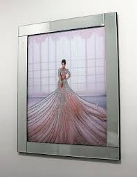 Mirror Frame Lady In Pink Dress Glitter