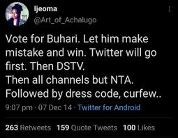 The statement didn't mention twitter's decision wednesday to delete buhari's tweet, which cnn reported threatened people from the southeast, whom he accused of attacks on public infrastructure. A9dsfmo M8gxvm