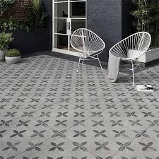 bellevue patterned petal grey tile giant