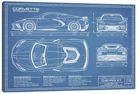 Free car blueprint vector download in ai, svg, eps and cdr. Automobile Blueprints Canvas Art Prints Icanvas