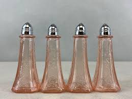 Group Of 4 Pink Depression Glass Salt