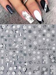 2pcs christmas nail stickers black