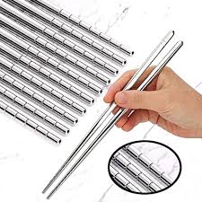 Maybe you would like to learn more about one of these? Amazon Com Omia 5 Pairs Premium Reusable Metal Stainless Steel Chopsticks Dishwasher Safe Lightweight Easy To Use Metal Chop Stick Utensils Flatware