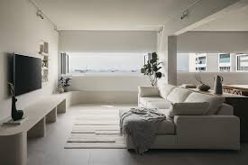 creamy minimalist interior design for