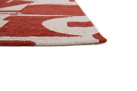 geometric red easy clean carpet