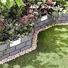 brick effect garden border with solar