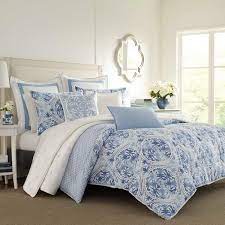 Blue Fl Cotton Twin Comforter Set