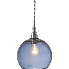 Blue Glass Globe Ceiling Pendant Light