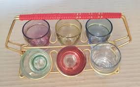 drinking shot glass set with metal
