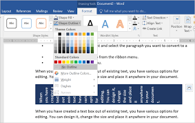 how to create text box in word doent