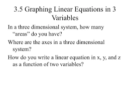 Ppt 3 5 Graphing Linear Equations In
