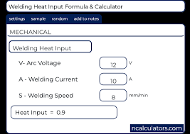 Welding Heat Input Calculator