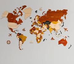 Buy Wooden World Map Wall Art