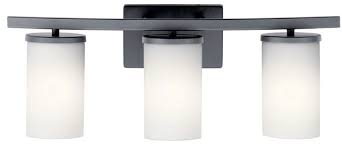 Kichler 45497bk Crosby Modern Black 3 Light Bathroom Vanity Lighting Kic 45497bk