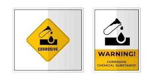 corrosive chemical substance warning