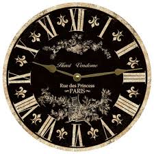 Toile Clock Black Toile French Clock
