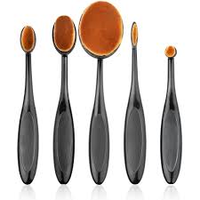 5 packs of oval makeup brushes