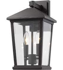 light 15 inch black outdoor wall sconce