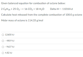 Balanced Equation For Combustion